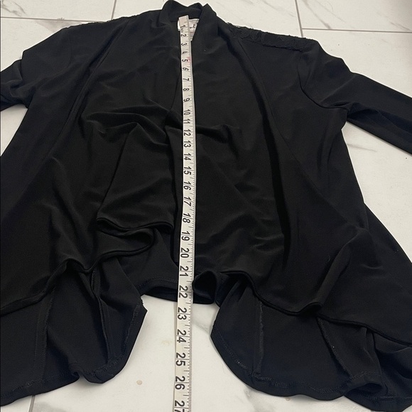 Joseph Ribkoff Elegant Fitted Black Cover Up Jacket Long Sleeves Lace Back Sz 10 - Picture 10 of 12